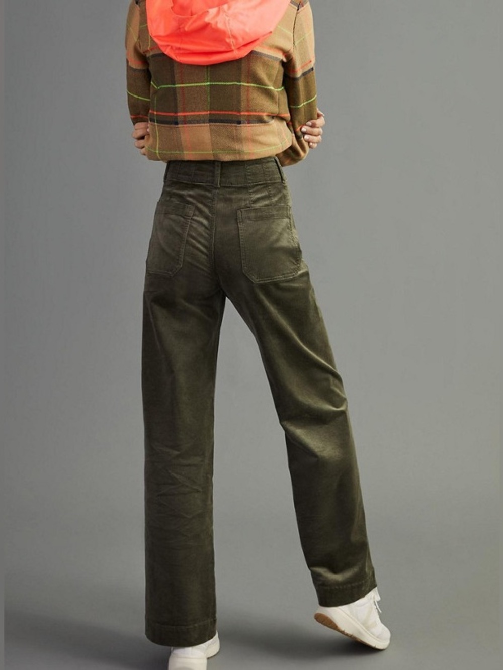 Maeve by Anthropologie Colette Corduroy Wide-Leg Pants in Moss - Picture 3 of 11